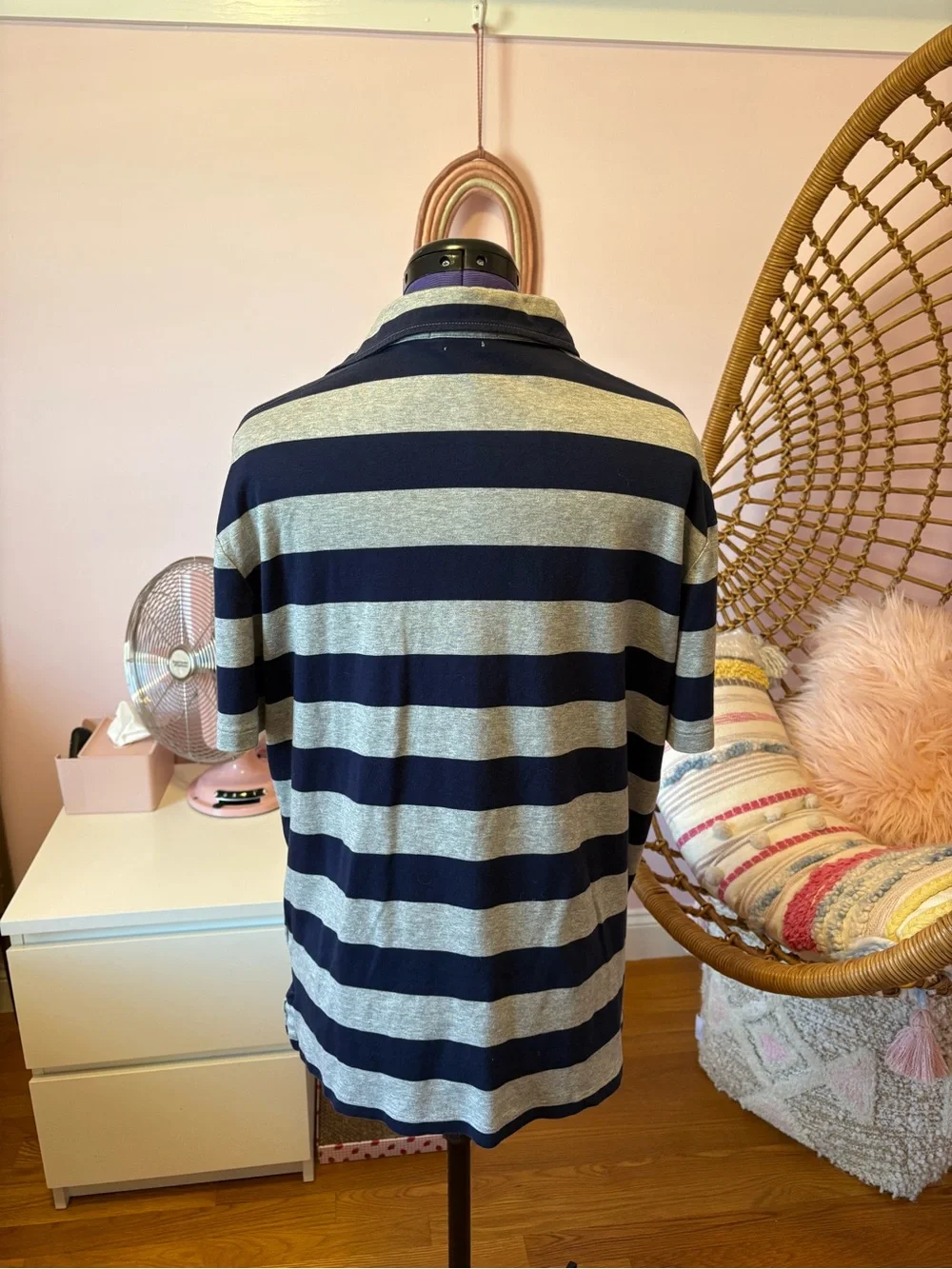 Polo by Ralph Lauren Navy and Gray Striped Polo